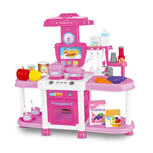 Kitchen Toys With Sound And Light Cutting Cooking Food Sets